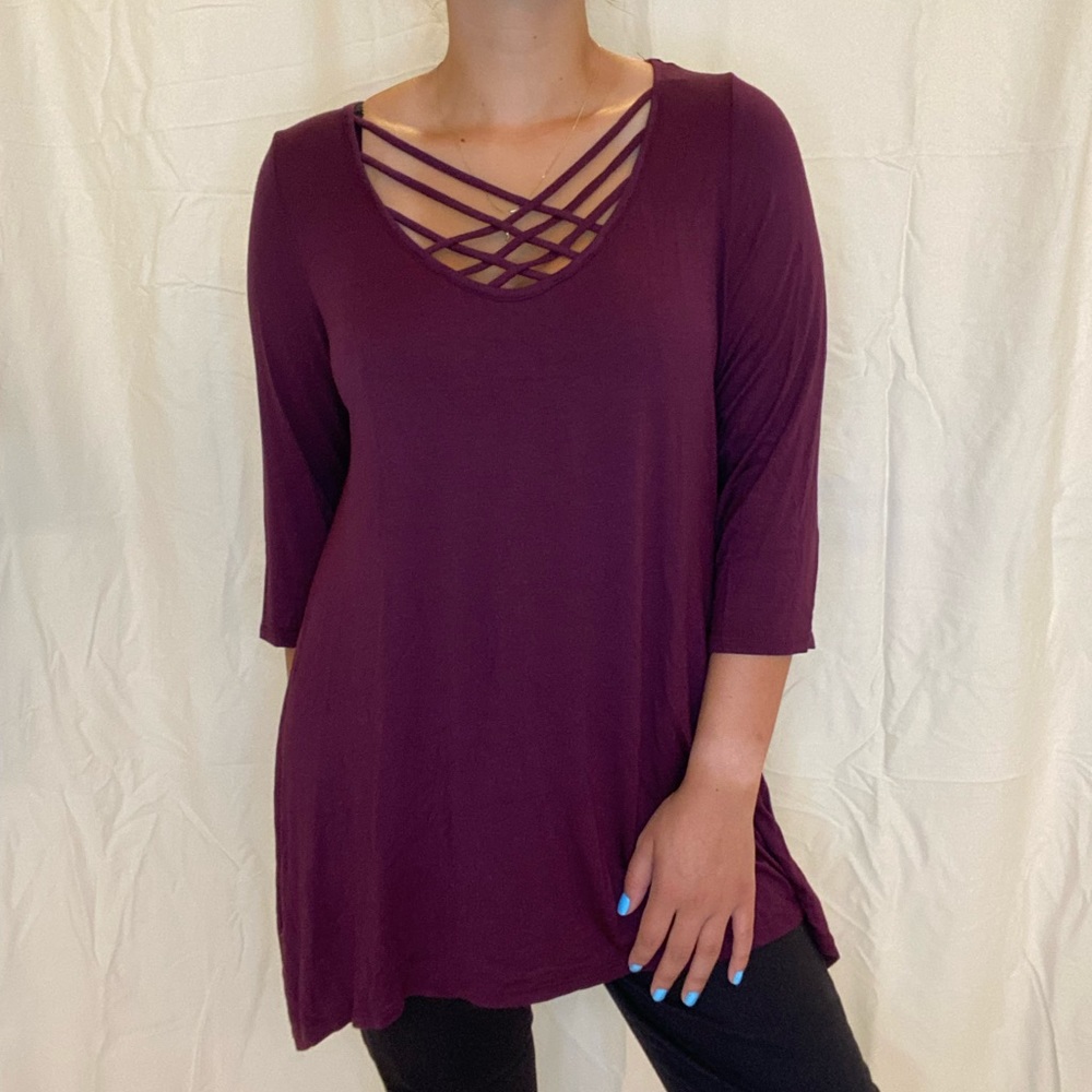 Plum Caged Blouse
